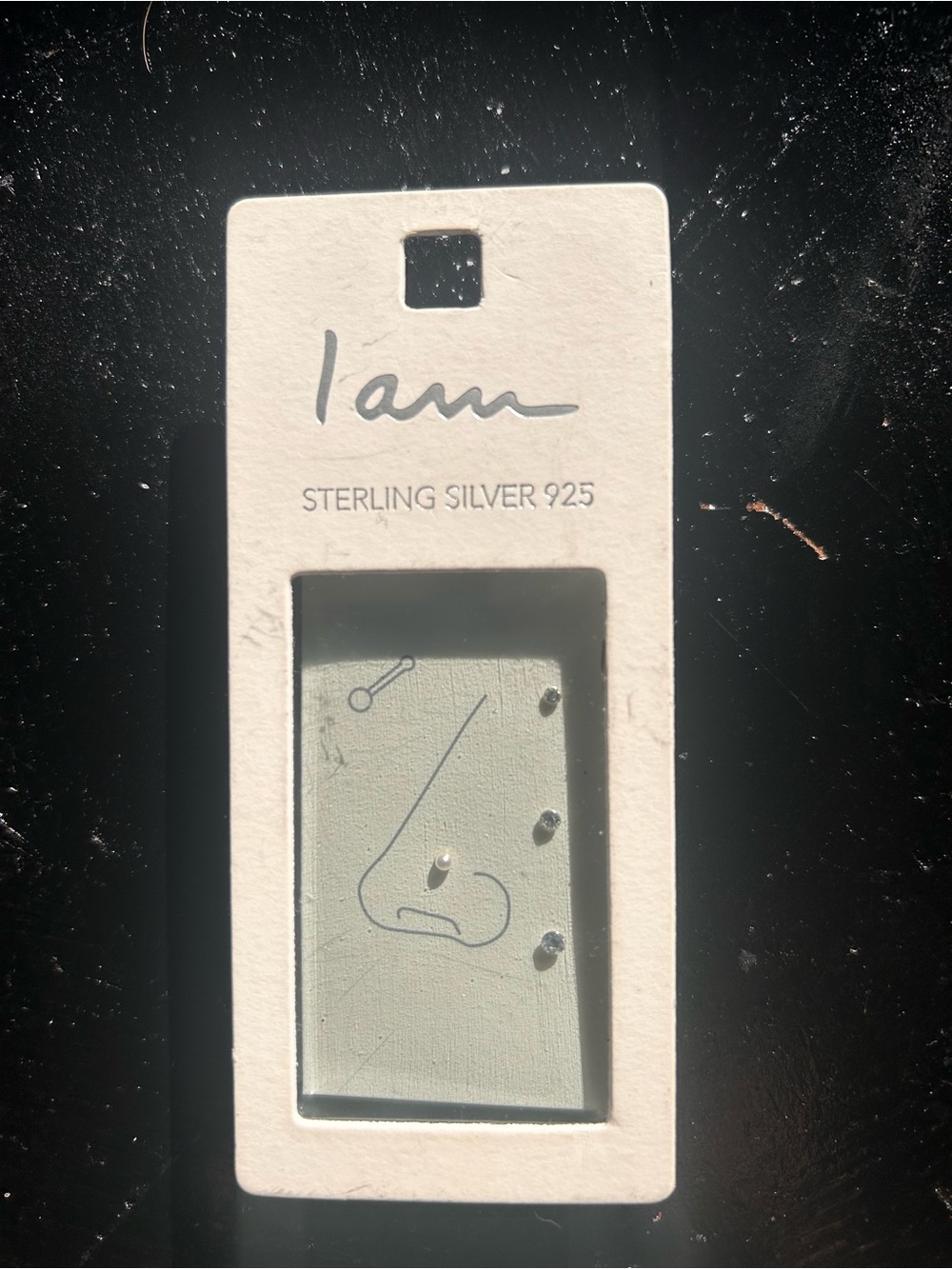 I AM Sterling Silver 925 Nose & Ear Stud Set in Silver